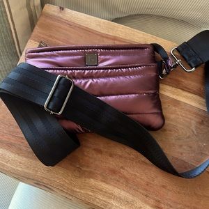 Beautiful NWOT Think Royln metallic purple crossbody beltbag of Anthropologie!